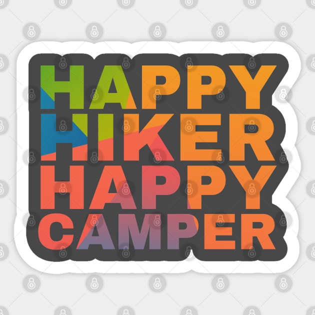 Happy Hiker Happy Camper Sticker by Camp Happy Hour